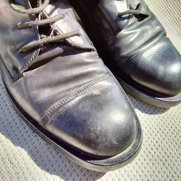 GUCCI 325854 Double Buckle Military Boots Zip Up Size 10 Used Black Leather main image 11